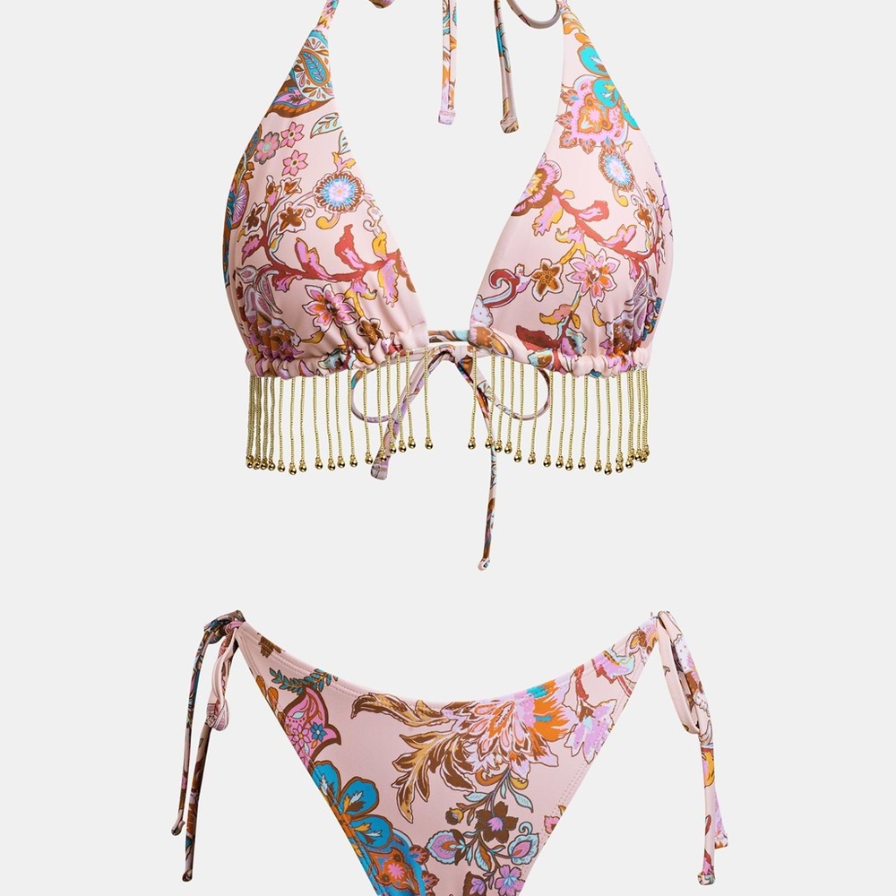 Cupshe Pink Floral Paisley Ornate Bikini Set